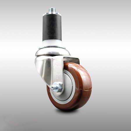 Service Caster 3.5 Inch 316SS Maroon Polyurethane Wheel Swivel 1-5/8 Inch Expanding Stem Caster SCC-SS316EX20S3514-PPUB-MRN-158